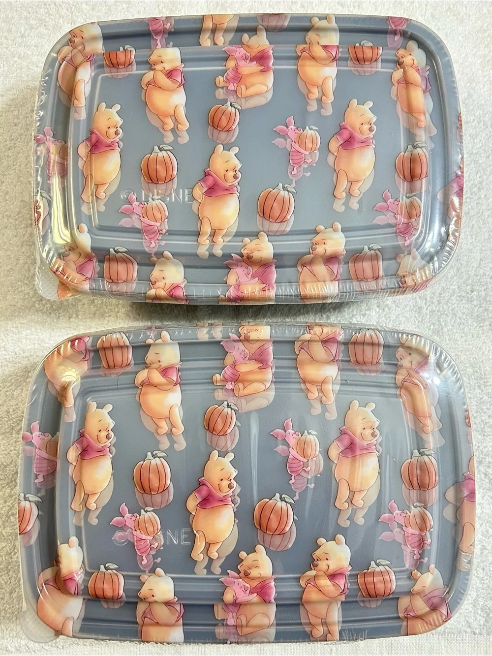 New! 4 Disney Winnie The Pooh Autumn Pumpkins Meal Prep Food Container Sets